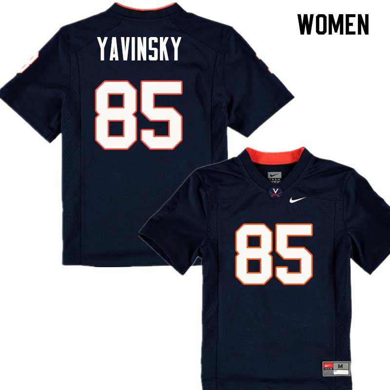 Women #85 Andrew Yavinsky Virginia Cavaliers College Football Jerseys Sale-Navy